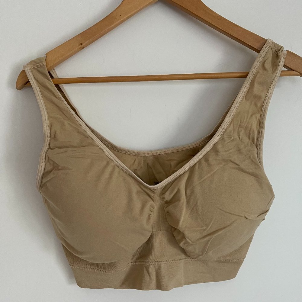 Ahh Bra Woman Tan Seamless Leisure Pullover Bra Size 3XL (Set of 2)